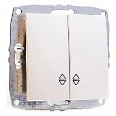 Выключатель проходной двухклавишный без рамки mono electric despina - larissa 500-002523-111